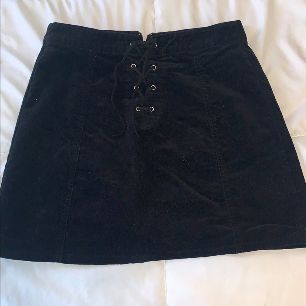 Suede mini skirt